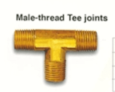 brass adapter male-thread tee joints P-87