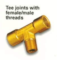 brass adapter tee joints with female_male threads P-83