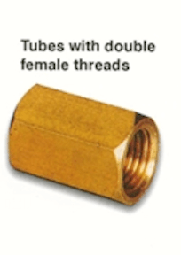 brass adapter tubes with double female threads